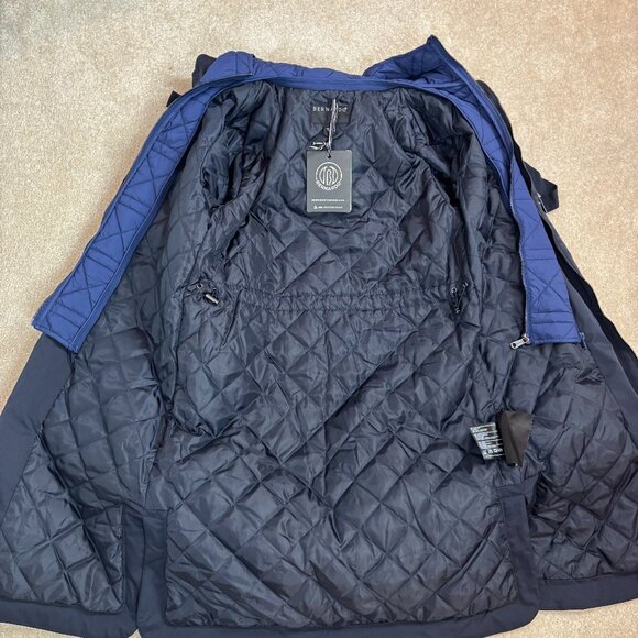 Bernardo Hooded Raincoat with Removable Hooded Bib Navy Blue Size XS New - Picture 10 of 15